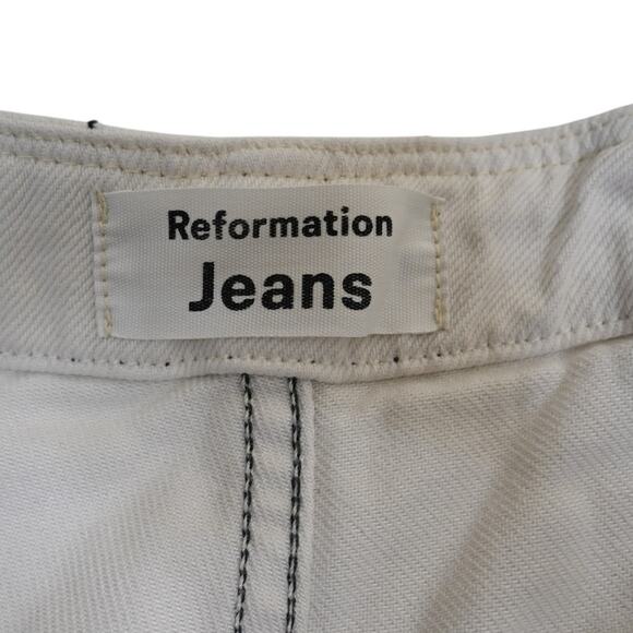 Reformation Jeans Womens 27 Eloise Exposed Button Fly Jean in Ivory - Picture 10 of 13